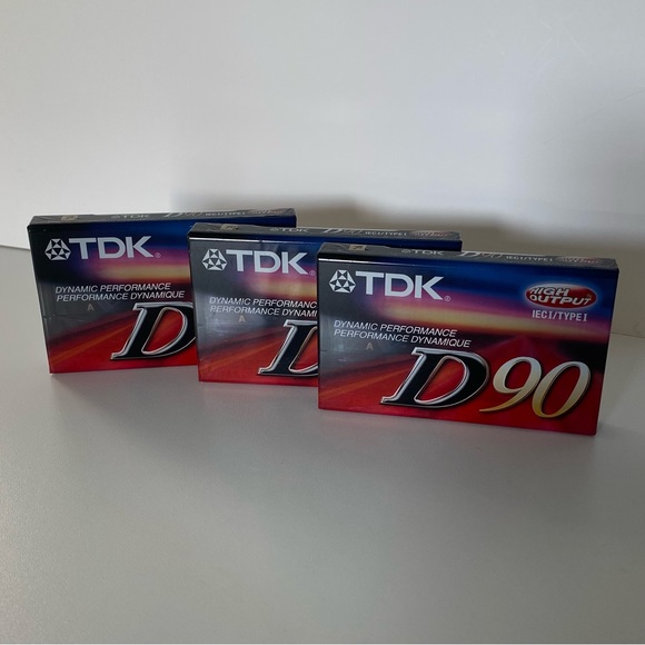TDK D 90 Blank Cassette Tapes High Output ICEI/Type I -NEW Sealed NIP Set Of 3 - Picture 8 of 11